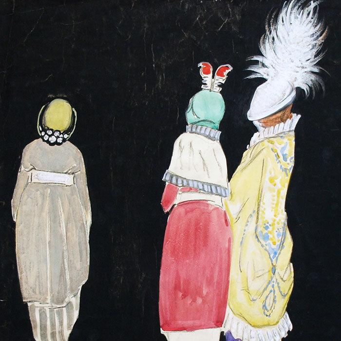 Elégantes - Dessin d'Enrico Sacchetti pour Paris, voici Paris (1913)