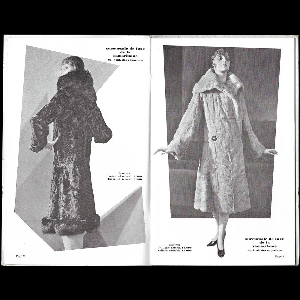Succursale de luxe de la Samaritaine - Catalogue de fourrures, couverture de (circa 1925-1930)