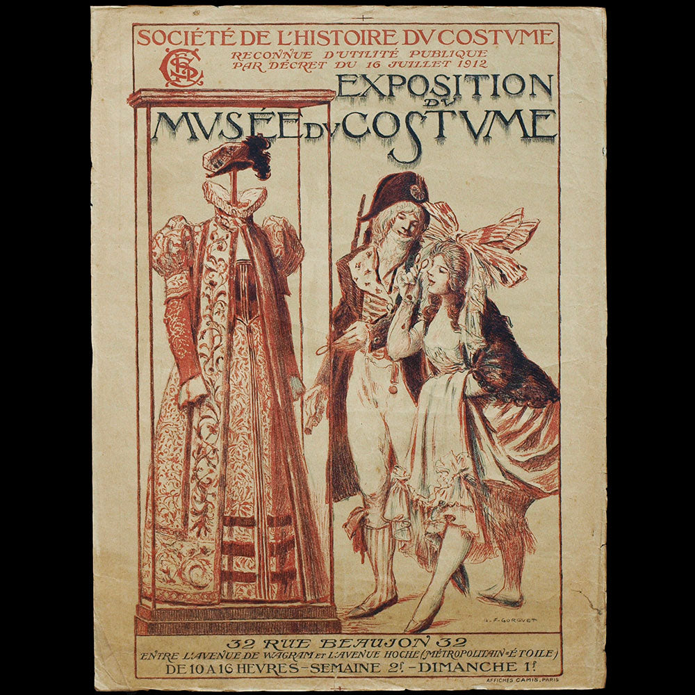 Société de l'Histoire du Costume - Exposition du Musée du Costume, affiche par Auguste Gorguet (1920)