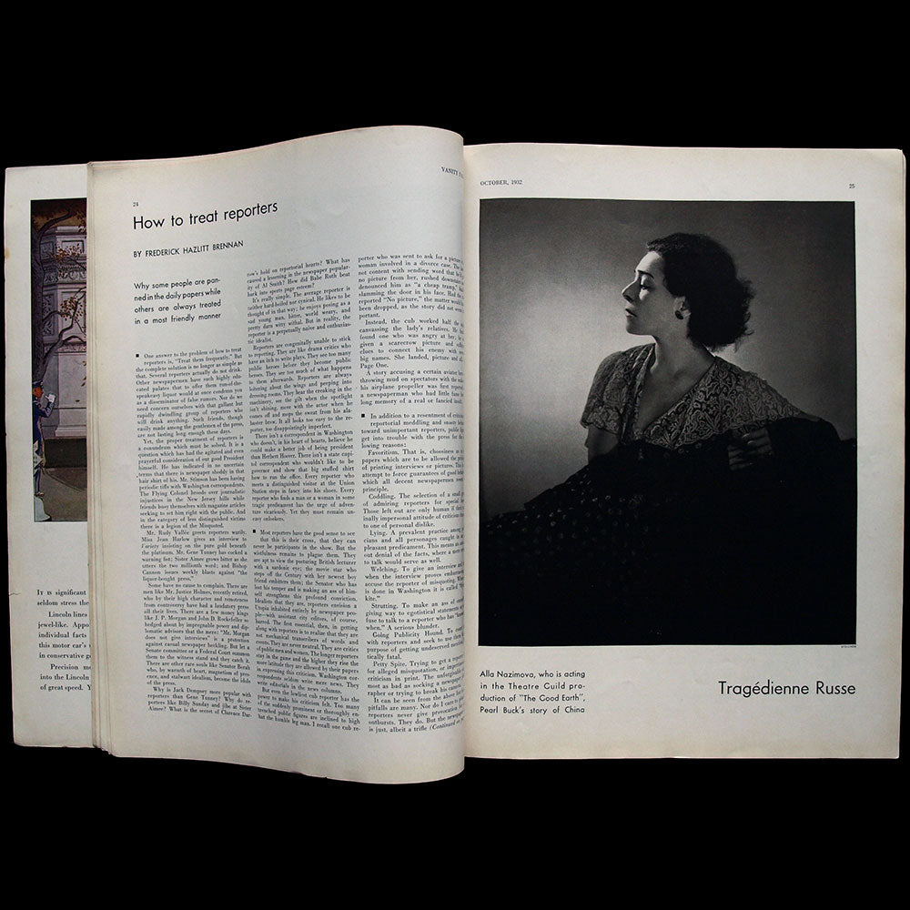 Vanity Fair, octobre 1932, couverture de Covarrubias