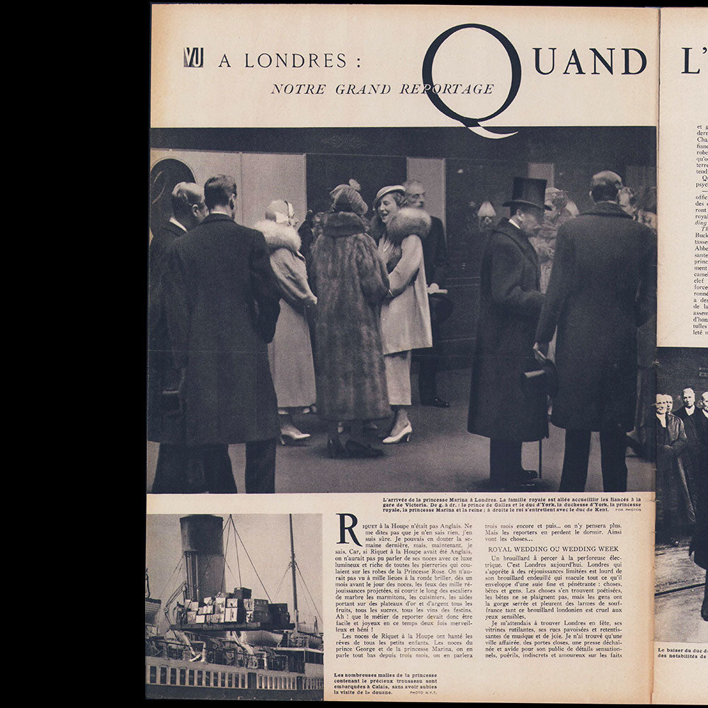 Vu (28 novembre 1934) - Le trousseau de la princesse Marina par Molyneux